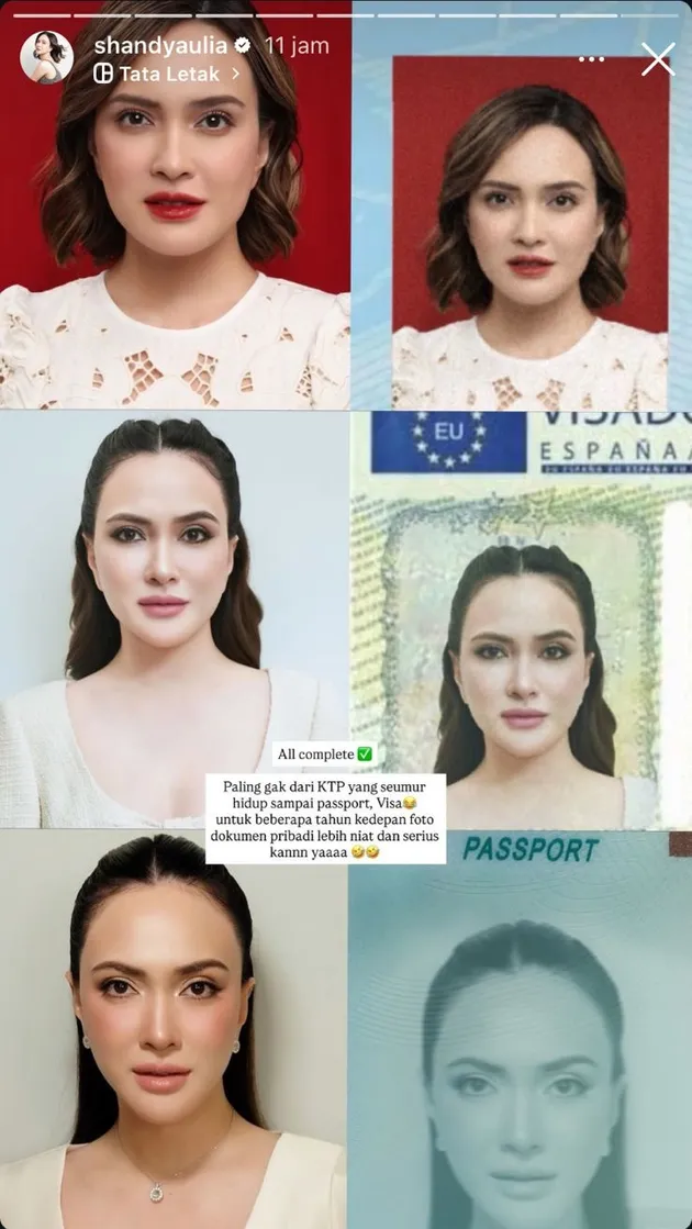 Foto Shandy Aulia di berbagai dokumen penting