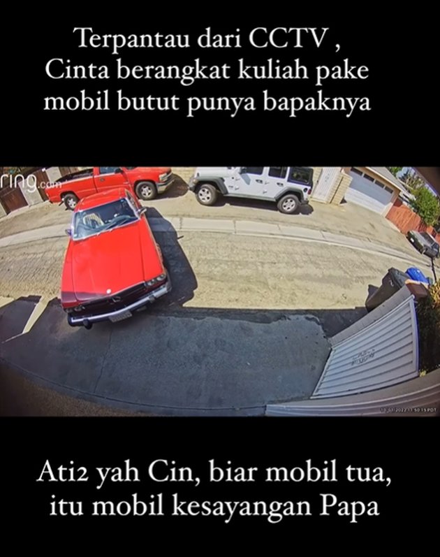 CCTV Monitored, 8 Photos of Cinta Kuya Departing to Campus Using His Father's Old Car in America
