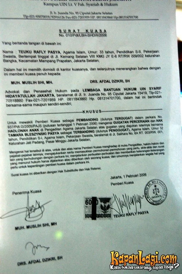 Tamara Blezsynski dan Teuku Rafly Pasha