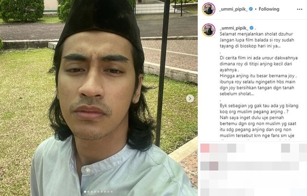 Lewat unggahannya, Umi Pipik sebenarnya berniat menjawab cibiran netizen soal Abidzar yang mencium anjing di gala premiere film terbarunya itu. 
