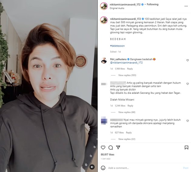 Nikita Mirzani lagi-lagi jadi sorotan. Lewat akun Instagram-nya, Nikita menyindir Crazy Rich Malang dan istrinya yang menjalankan bisnis skincare. 