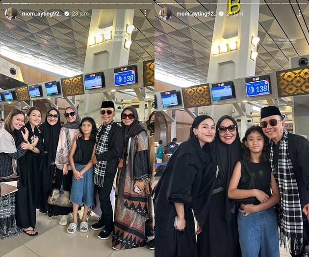 After Voting, 8 Photos of Ayu Ting Ting's Parents Departing for Umrah - Video Call with Future Son-in-Law