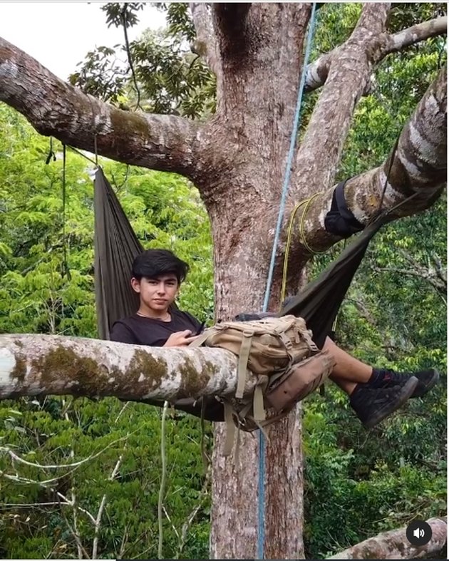 Andrew sendiri mengaku sangat menyukai alam liar. Ia pun tak takut sedikitpun saat bersantai hanya menggunakan hammock di pohon yang sangat tinggi seperti ini. Benar-benar sosok tarzan modern, nih!
