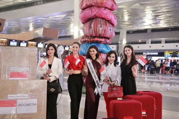 Representing Indonesia in Miss Supranational 2022, 11 Photos of Adinda Cresheilla at the Airport Before Flying to Poland