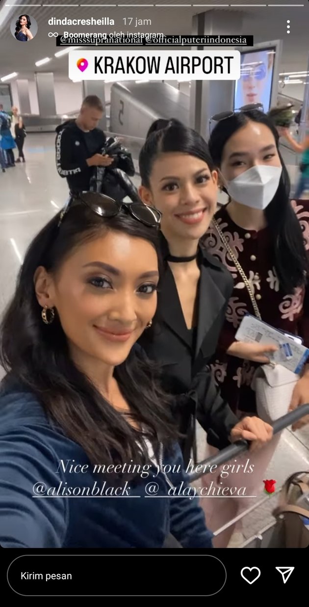 Representing Indonesia in Miss Supranational 2022, 11 Photos of Adinda Cresheilla at the Airport Before Flying to Poland