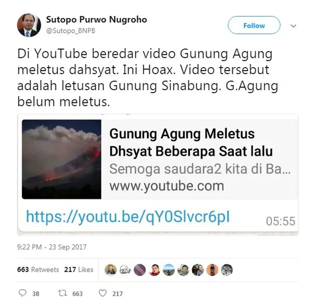 Hoax Gunung Agung