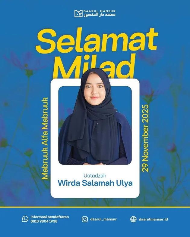 Ucapan Ultah Untuk Wirda Mansur di Instagram Pesantren Daarul Mansur