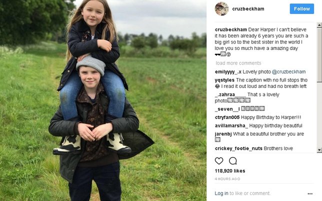 Cruz Beckham memberi ucapan manis untuk adiknya © Instagram.com/cruzbeckham