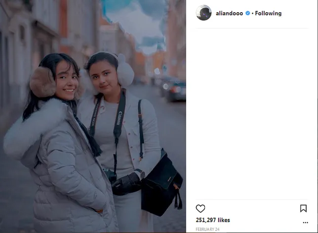 Postingan terakhir Ali di Instagram adalah Bulan Februari lalu / Credit: @aliandooo