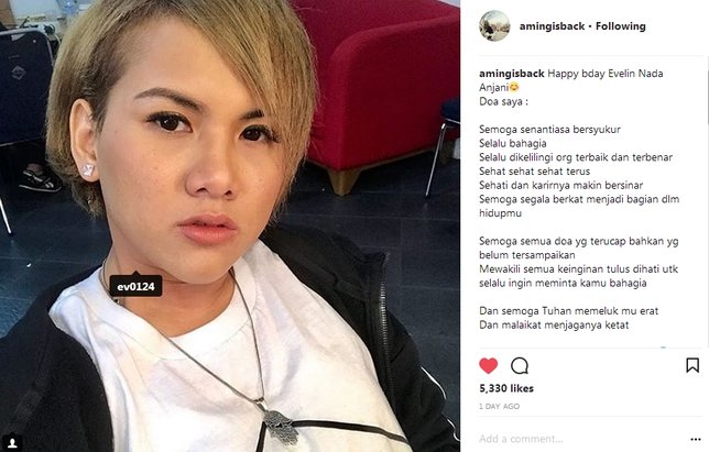 Doa Manis Aming Untuk Evelyn Nada Anjani Yang Sedang Ultah 