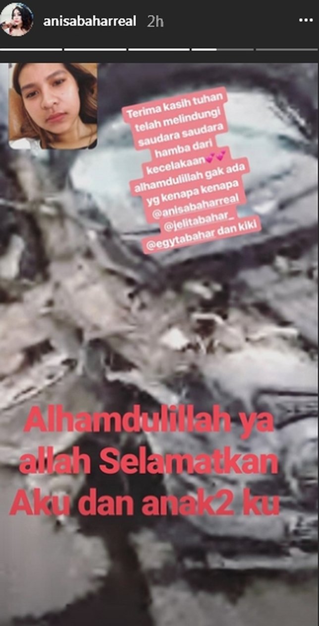 Annisa Bahar kecelakaan di jalan tol ©instagram/anisabaharreal