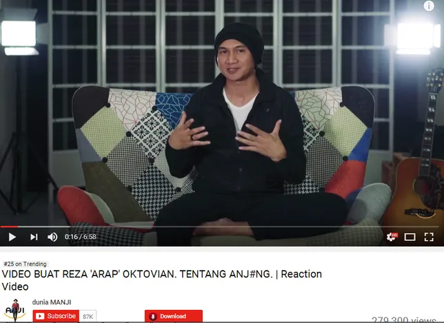 Anji buat video reaction untuk postingan Deddy © Youtube
