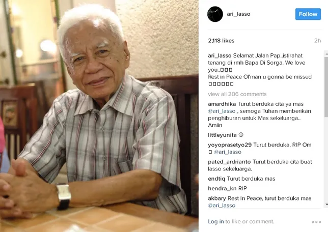 Kabar Duka, Ayahanda Penyanyi Ari Lasso Meninggal Dunia 