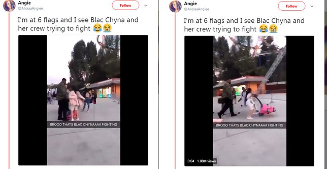 Video Blac Chyna mengamuk. © Twitter / @AliciaaAngiee