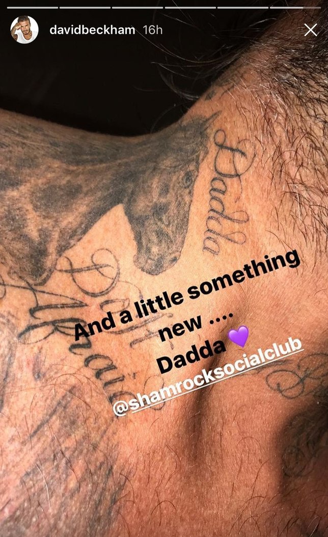 David Beckham tambah tato baru di lehernya © Instagram.com/davidbeckham