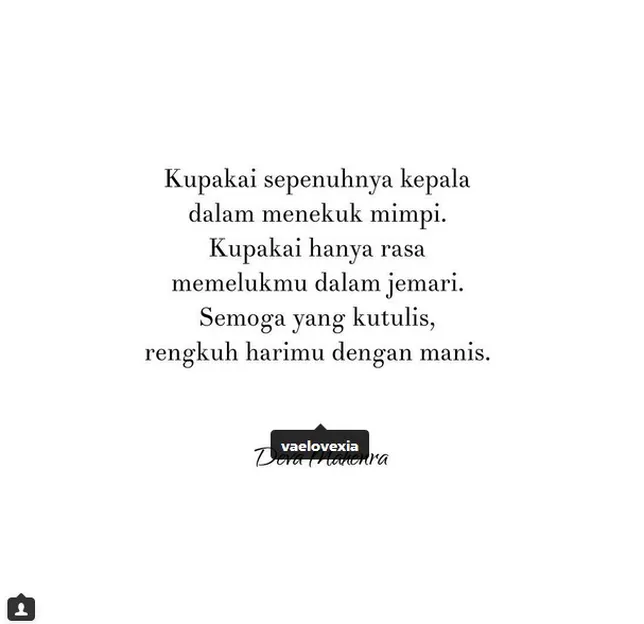Puisinya bikin meleleh saking manisnya ©instagram/devamahenra