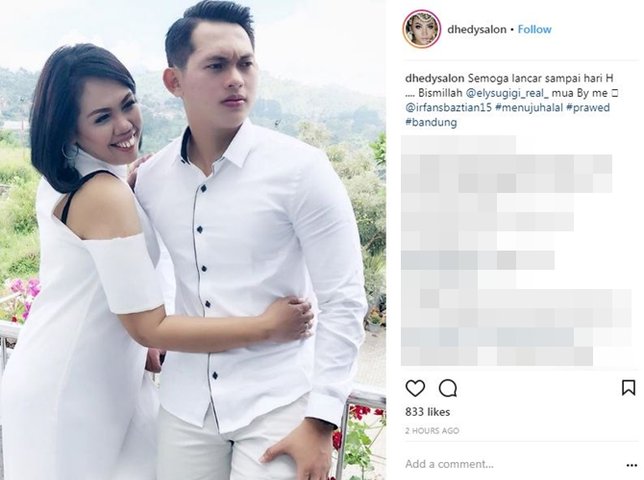 Ucapan doa dari Dhedy untuk Elly dan Irfan. © Instagram/dhedysalon