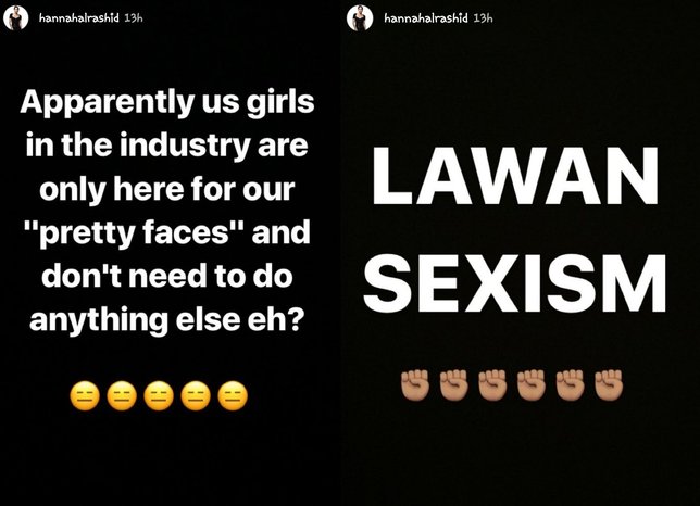 Rasa kecewa Hannah Al Rashid terkait komentar Hanung dan seruan melawan sexism. 姆nstagram.com/hannahalrashid