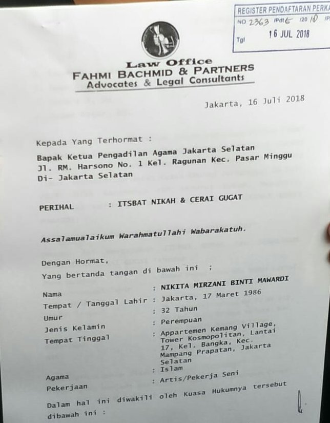 Nikita Mirzani Akhirnya Itsbat Dan Gugat Cerai Dipo Latief