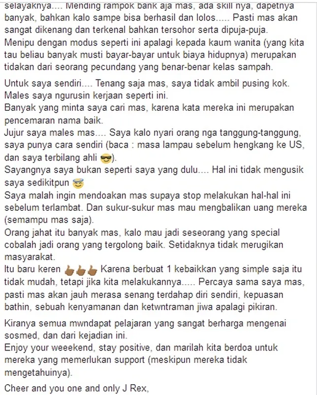 Juna tak mau memperkarakan penipu yang mengatasnamakan namanya ©facebook/junarorimpandey
