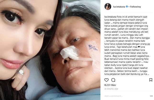 Lucinta Luna kenang momen terakhir bersama sang ibunda ©instagram/lucintaluna