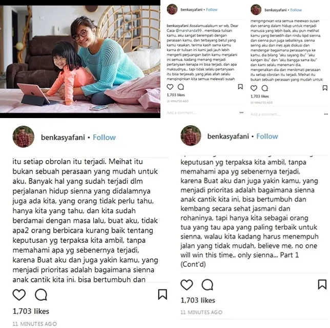 Balasan Ben untuk Marshanda ©instagram