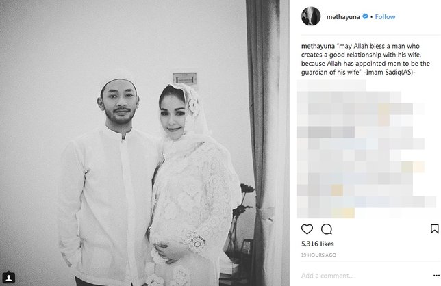 Hamil Lima Bulan, Baby Bump Metha Yunatria Istri Uki NOAH 