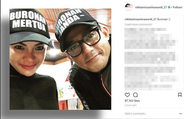 Nikita Mirzani mengaku belum go publik meski telah memposting foto bersama di ig. cr: instagram.com/nikitamirzanimawardi_17