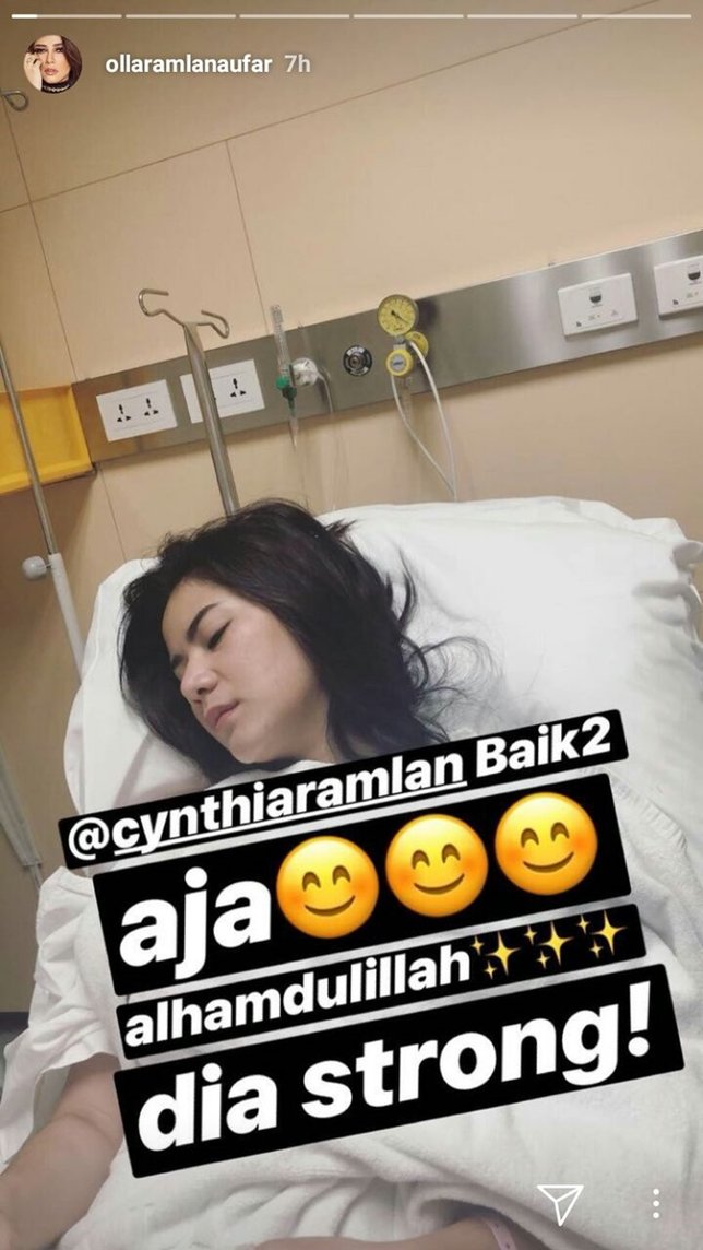 Cynthia mengalami kecelakaan saat syuting (credit: instagram.com/ollaramlanaufar)