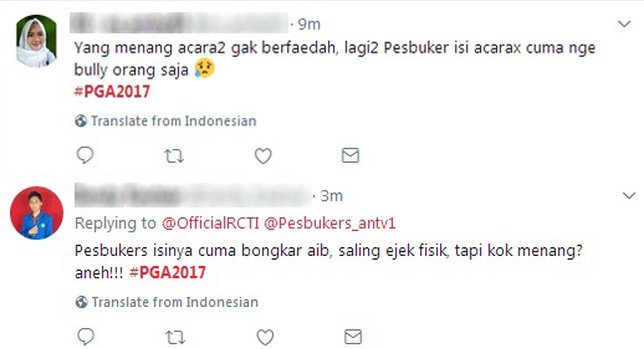 Reaksi netizen tanggapi kemenangan 'Pesbukers' © Twitter