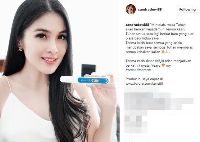 Sandra Dewi hamil anak pertama ©instagram/sandradewi
