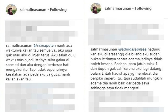 Salma menanggapi pertanyaan netizen di kolom komentar.  Credit: Instagram/salmafinasunan