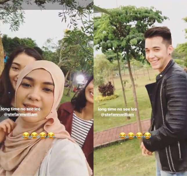 Stefan William tampak syuting bersama para pemain ANAK LANGIT. © Instagram/rayanurfitrird