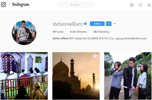 instagram com stefannwilliam - inilah akun instagram dengan jumlah followers terbanyak di awal 2018