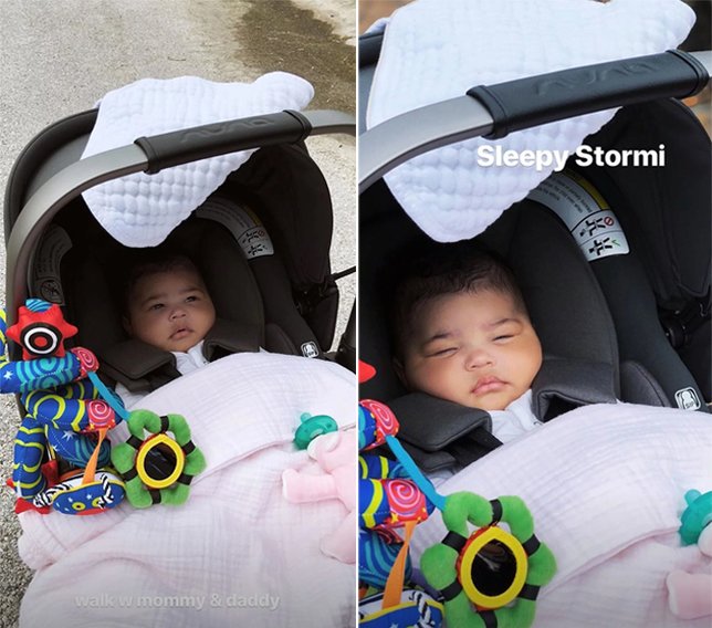 Inilah wajah baby Stormi kalau sedang ngantuk © instagram.com/kyliejenner