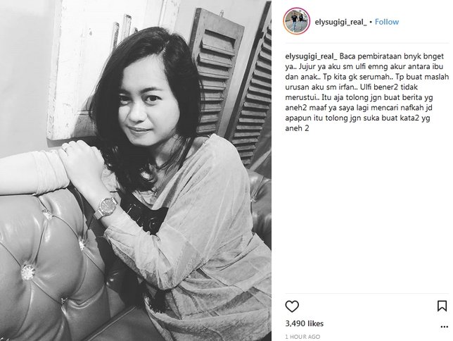 Elly Sugigi dan Ulfi Damayanti tidak tinggal serumah ©instagram/elysugigi_real_