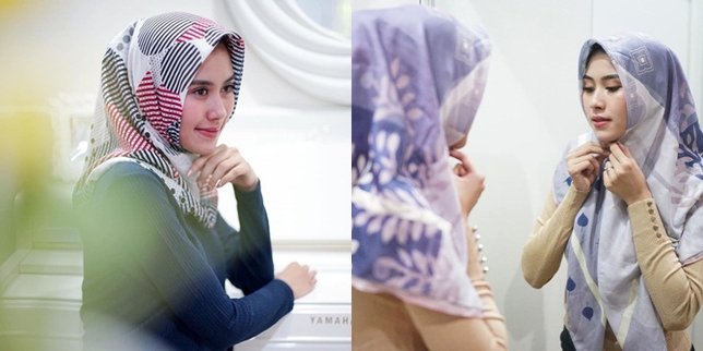 Syahnaz dengan hijab motif © instagram.com/syahnazs