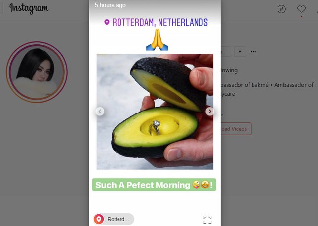 Foto cincin di dalam alpukat yang dipsoting Syahrini. © Instagram/princessyahrini