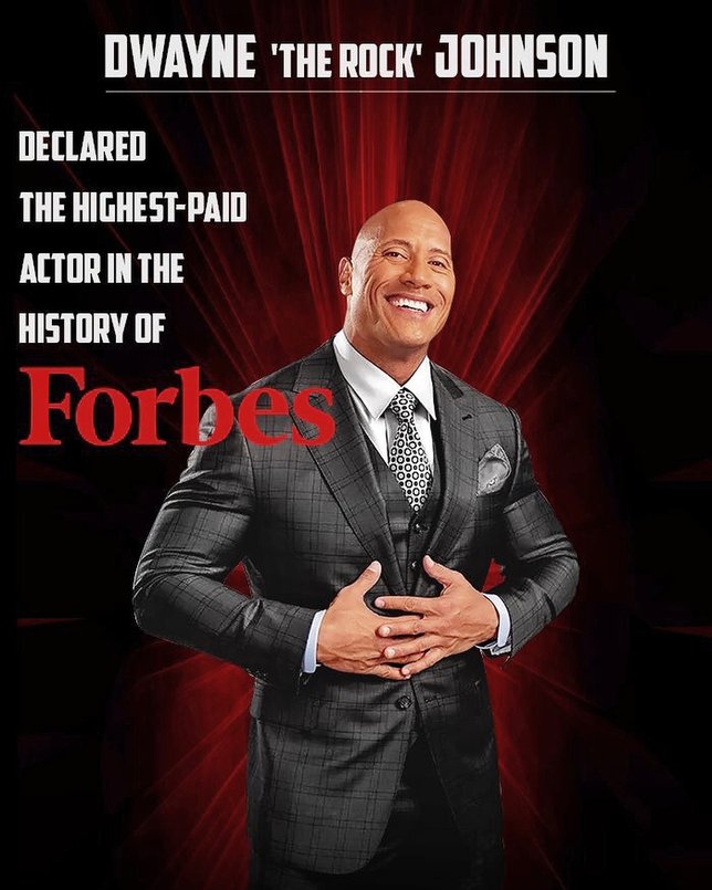 The Rock, Highest Paid Actor of All Time! © instagram.com/therock