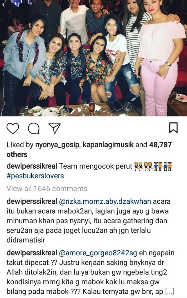 Depe sebut Ayu tidak mabuk ©instagram/dewiperssikreal