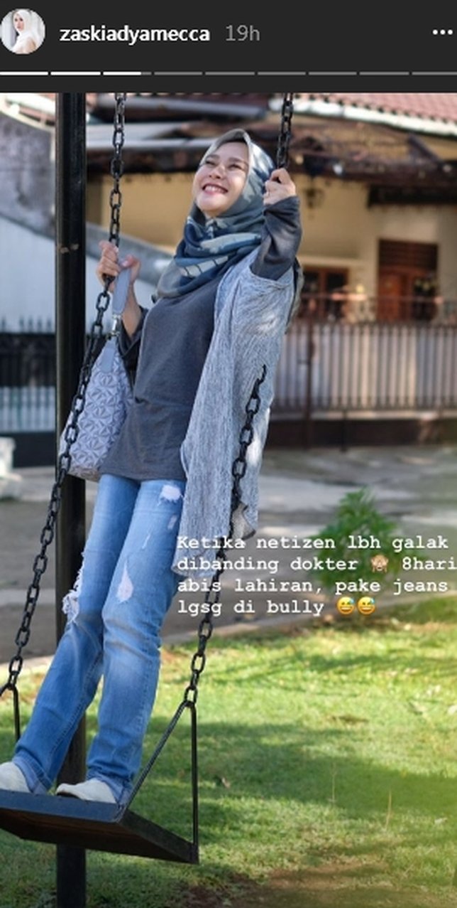 Pakai Celana Jeans Usai Melahirkan 8 Hari, Zaskia Adya 