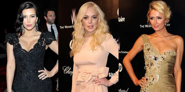 Kim, Lindsay & Paris Numpang Party di Golden Globe