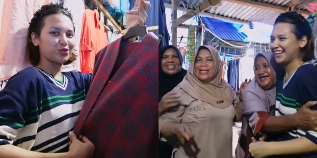 10 Photos of the Fun Indah Permatasari Thrifting Clothes in Arie Kriting's Hometown, Passing Through Muddy Roads - Embraced by Mothers