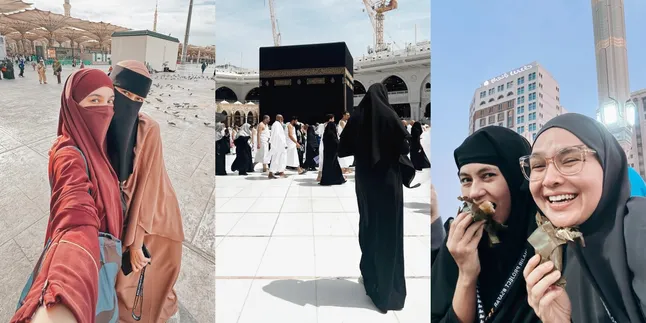 10 Potret Paula Verhoeven Umrah di Bulan Ramadan, Bikin Adem Pakai Cadar - Buka Puasa Makan Arem-arem di Pelataran Masjid