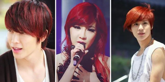 10 Seleb Korea Dengan Rambut Warna Merah Paling Keren! 10 Seleb Korea Dengan Rambut Warna Merah Paling Keren!