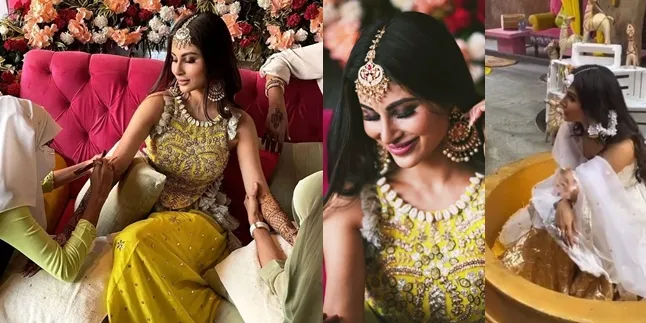 11 Foto Momen Mehendi Mouni Roy 'Naagin' Jelang Menikah, Pesta Meriah - Wajah Calon Suami Akhirnya Terungkap