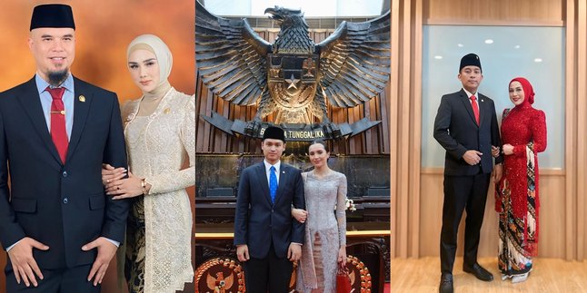 6 Portraits of Artists Accompanying Their Husbands Sworn in as Members of the Indonesian Parliament 2024, Appearing Gracefully in Kebaya as Officials' Wives