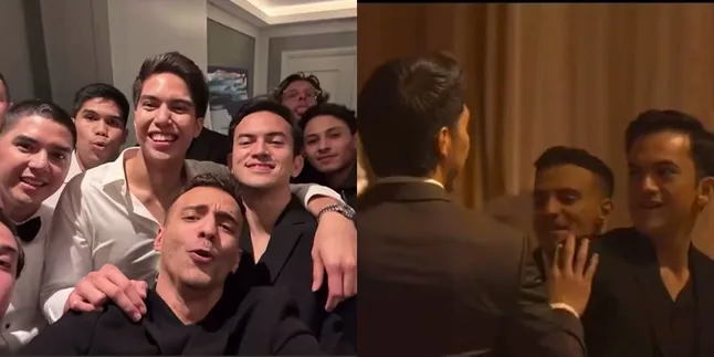 6 Photos of El Rumi Embracing Rizky Nazar at Al Ghazali's Wedding Moment, Looking Close - Giving a Happy Smile
