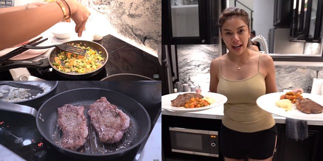 6 Portraits of Nikita Mirzani Cooking Steak, All the Ingredients are Expensive