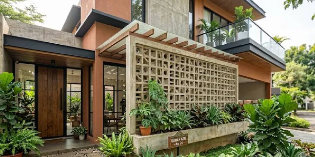7 Inspirations for Concrete Roster with Plants for a Fresher Home Facade